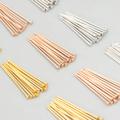 Rose gold plated Head pin ( 1 pc ) anti tarnish