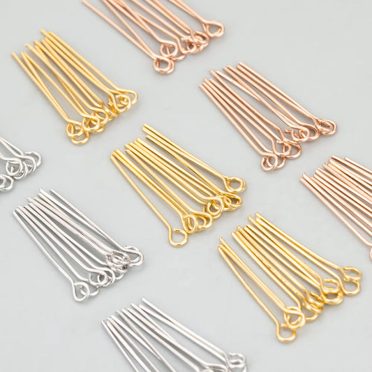 Rose gold plated eye pin ( 1 pc ) anti tarnish