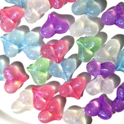 BBB 073 luminous peach shaped Heart Acrylic bead ( 1 pc )