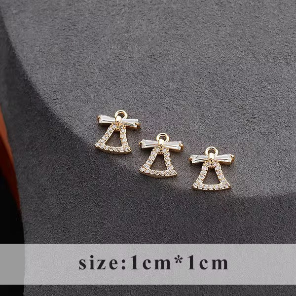 CZ 1172 Bell zircon charm 18k gold plated ( 1 pc ) Anti tarnish