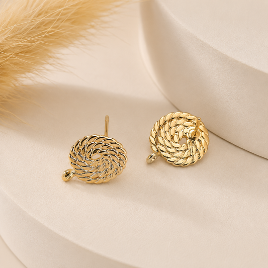 SS 3219 Spiral Stud 18k gold plated( 2 pc ) Anti tarnish