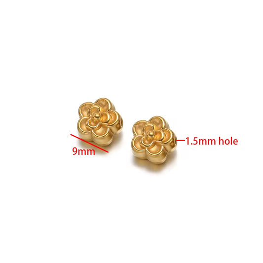SS 3225 Floral  Spacer bead 18k Gold PVD 316 Stainless steel ( 1 pc ) Anti tarnish