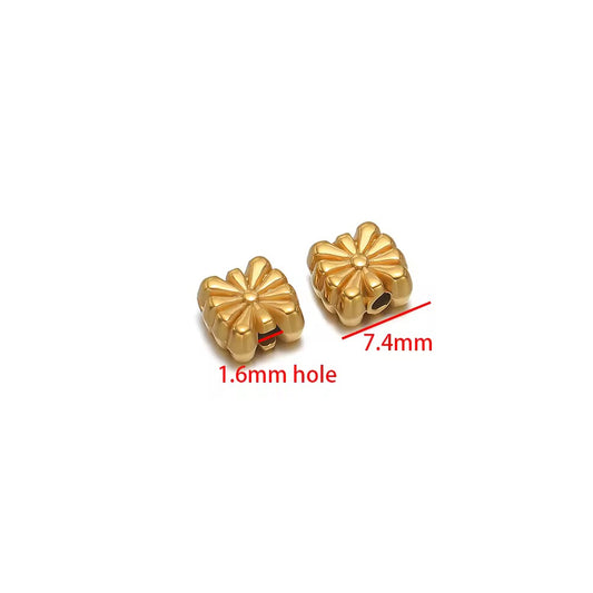 SS 3224 Floral  Spacer bead 18k Gold PVD 316 Stainless steel ( 1 pc ) Anti tarnish