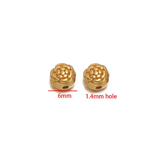 SS 3227 Floral  Spacer bead 18k Gold PVD 316 Stainless steel ( 1 pc ) Anti tarnish
