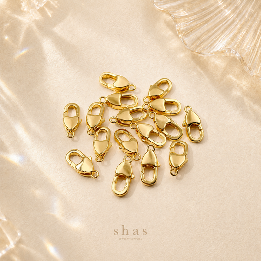 SS 3228 Heart Lobster clasp 18k gold plated lobster clasp 12mm ( 1 pc ) Anti tarnish