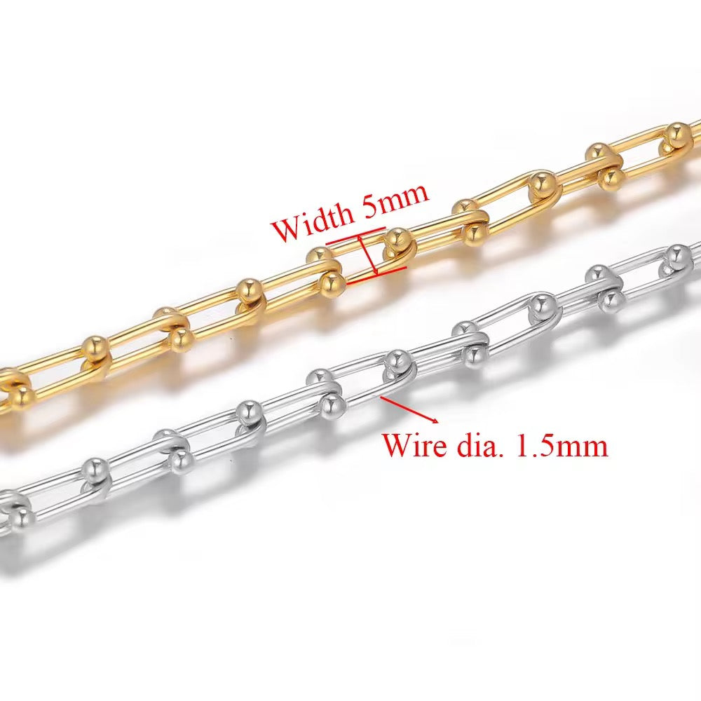 CN 15 Chunky Gold Stainless steel chain - per feet - Anti tarnish