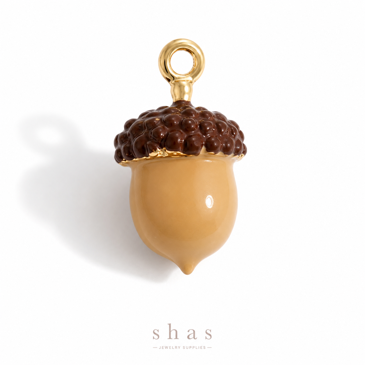 PC02M Acorn 3D Statement Charm - PVD plated ( 1 pc ) Premium Collectible | Anti tarnish
