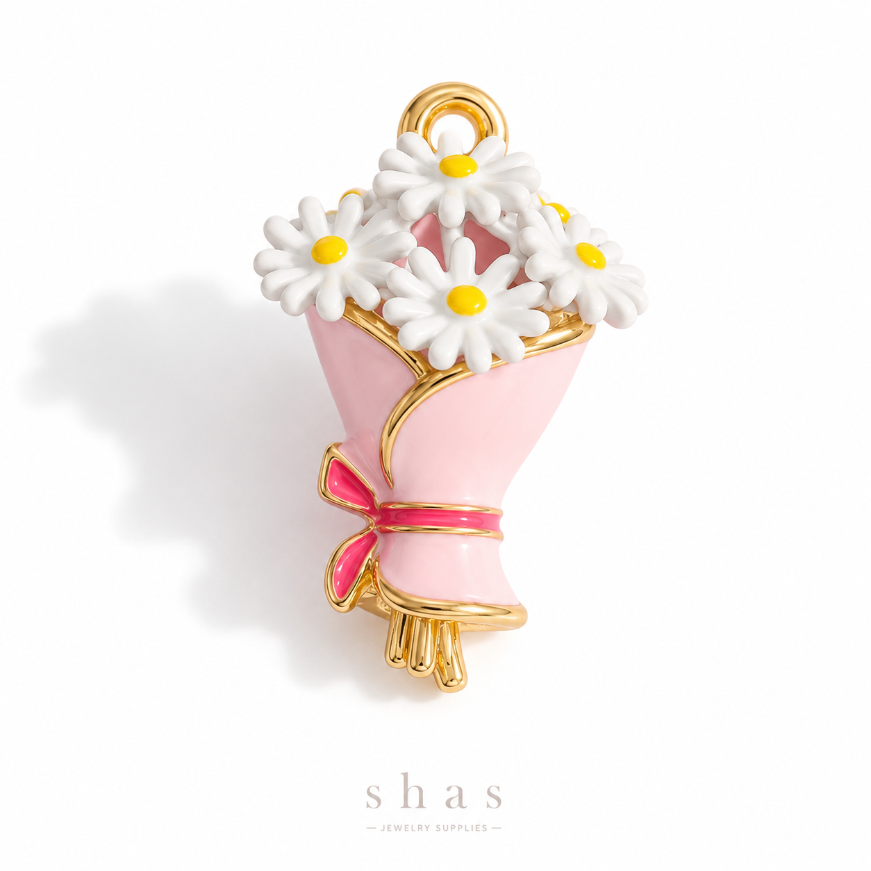 PC02N Floral Bouquet 3D Statement Charm - PVD plated ( 1 pc ) Premium Collectible | Anti tarnish