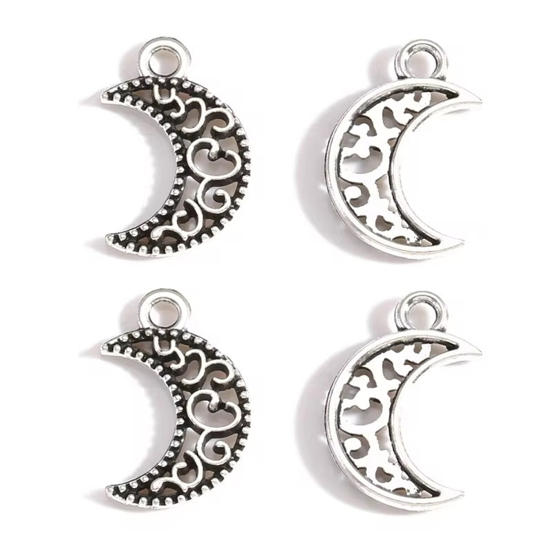 BBB 309 (b) Silver Moon Metal charm ( 1 pc ) High quality Alloy ( 18:12 mm )