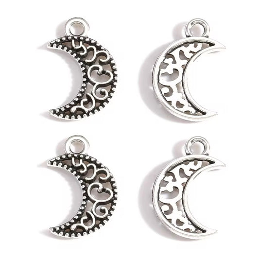BBB 309 (b) Silver Moon Metal charm ( 1 pc ) High quality Alloy ( 18:12 mm )
