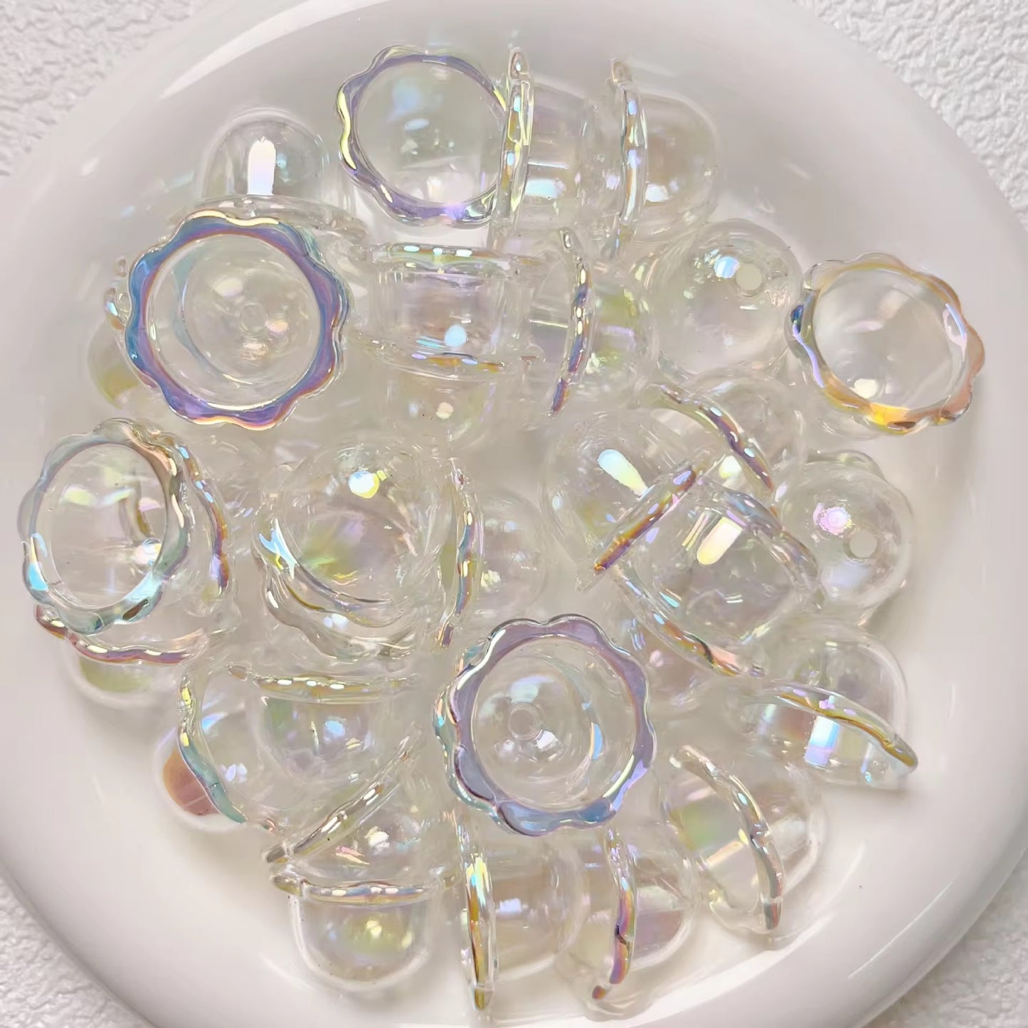 AB03 Bell Transparent Luminous Bead ( 1 pc ) UV Plated Acrylic ( 24:15 mm )
