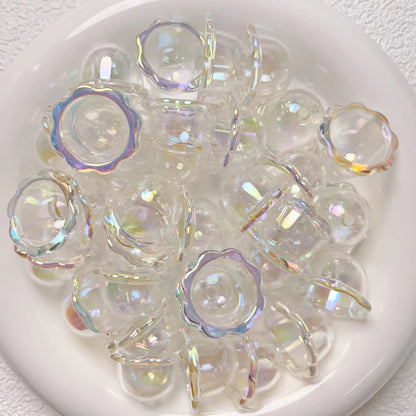 AB03 Bell Transparent Luminous Bead ( 1 pc ) UV Plated Acrylic ( 24:15 mm )