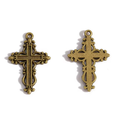 BBB 310 (b) Antique Cross Metal charm ( 1 pc ) High quality Alloy ( 35:22 mm )