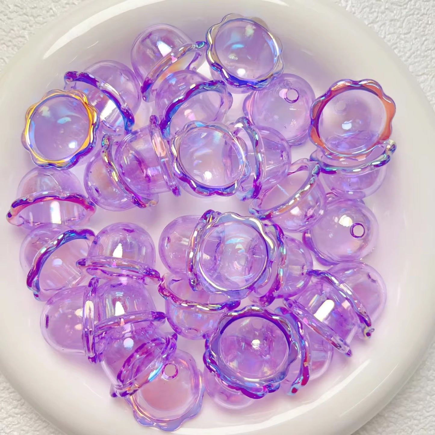 AB03 Bell Transparent Luminous Bead ( 1 pc ) UV Plated Acrylic ( 24:15 mm )