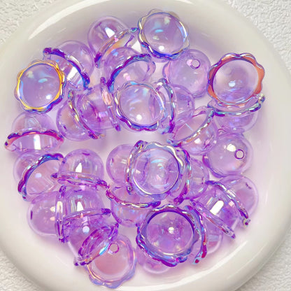 AB03 Bell Transparent Luminous Bead ( 1 pc ) UV Plated Acrylic ( 24:15 mm )