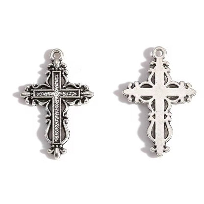 BBB 310 (a) Silver Cross Metal charm ( 1 pc ) High quality Alloy ( 35:22 mm )