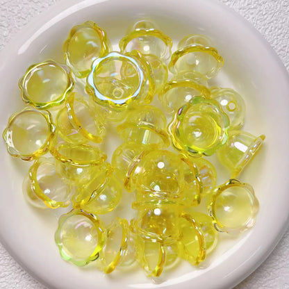 AB03 Bell Transparent Luminous Bead ( 1 pc ) UV Plated Acrylic ( 24:15 mm )
