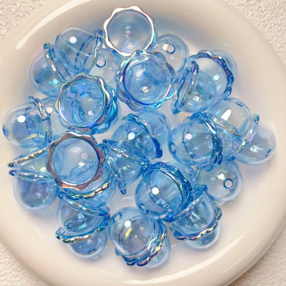 AB03 Bell Transparent Luminous Bead ( 1 pc ) UV Plated Acrylic ( 24:15 mm )