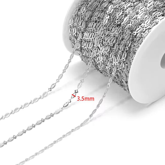 CN 423 Oval Fish Chain Silver PVD 316 Stainless steel ( 1 feet ) Anti tarnish