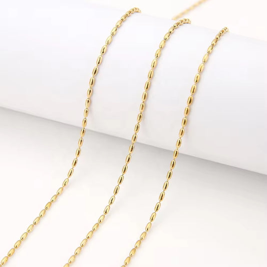 CN 424 Bead Chain 18K Gold PVD 316 Stainless steel ( 1 feet ) Anti tarnish