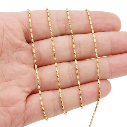 CN 424 Bead Chain 18K Gold PVD 316 Stainless steel ( 1 feet ) Anti tarnish