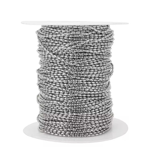 CN 425 Bead Chain Silver PVD 316 Stainless steel ( 1 feet ) Anti tarnish