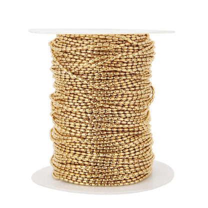 CN 424 Bead Chain 18K Gold PVD 316 Stainless steel ( 1 feet ) Anti tarnish