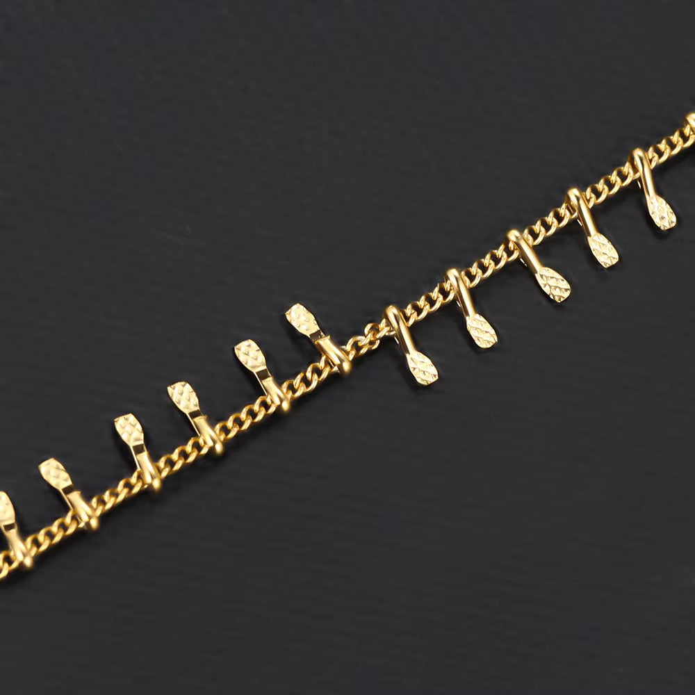 CN 427 Pinch Bell Chain 18k gold PVD plated 316 Stainless steel chain ( 1 feet ) Anti tarnish