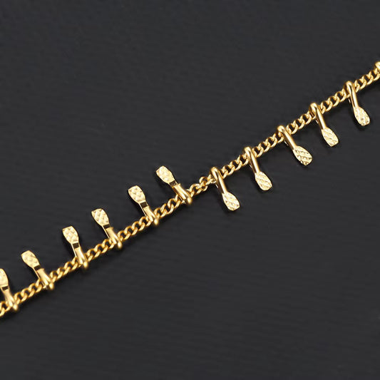 CN 427 Pinch Bell Chain 18k gold PVD plated 316 Stainless steel chain ( 1 feet ) Anti tarnish