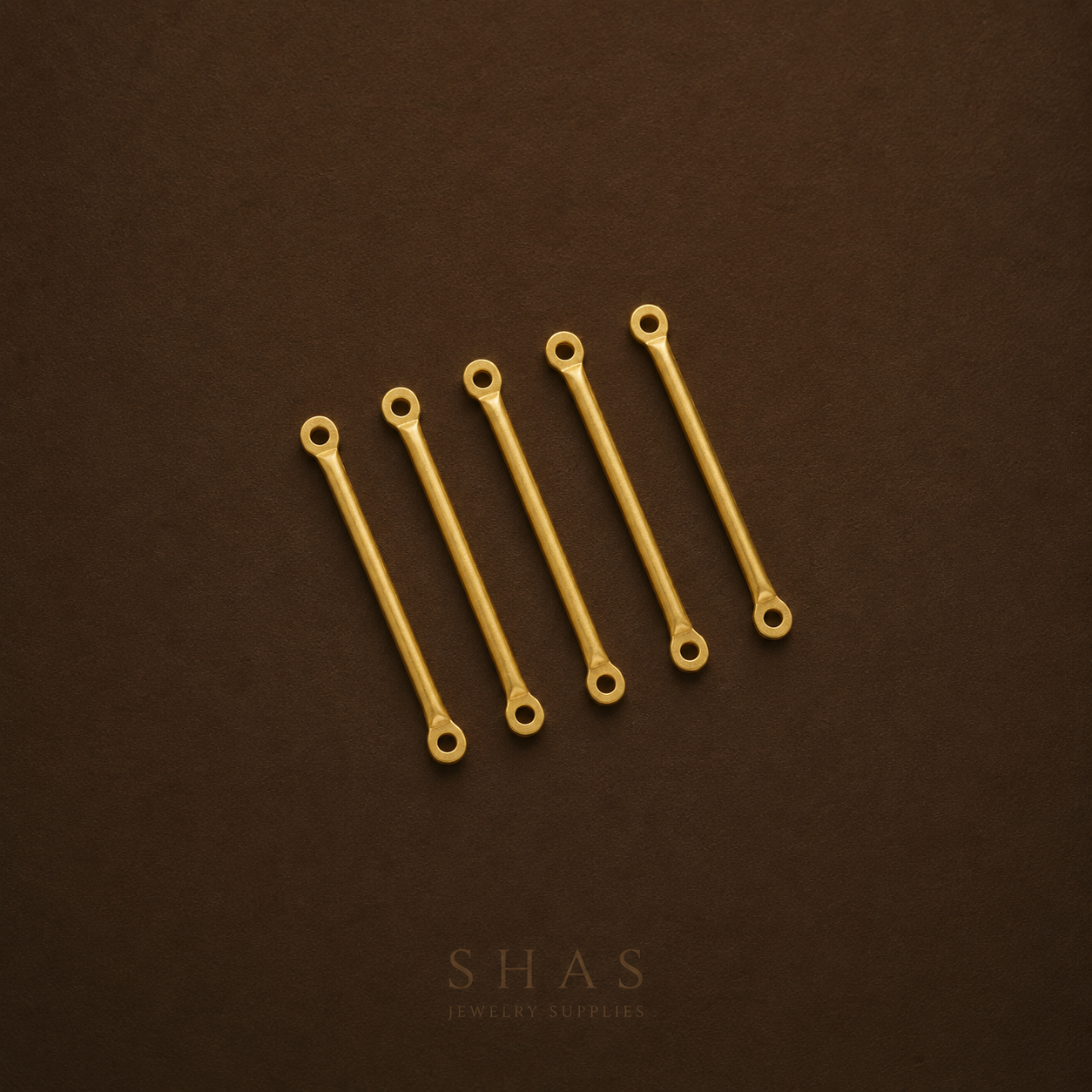 BC01F Bar Connector charm ( 1 pc ) Raw Brass