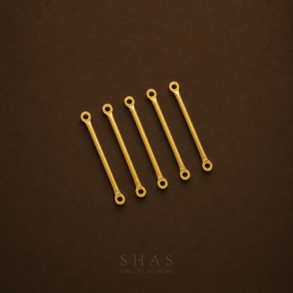 BC01F Bar Connector charm ( 1 pc ) Raw Brass