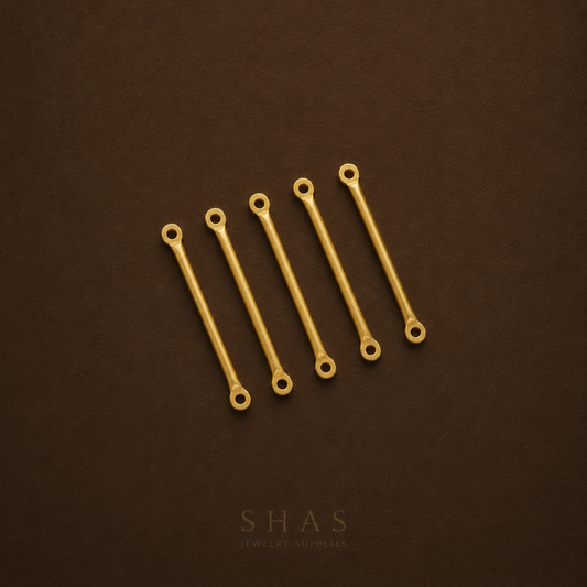 BC01F Bar Connector charm ( 1 pc ) Raw Brass