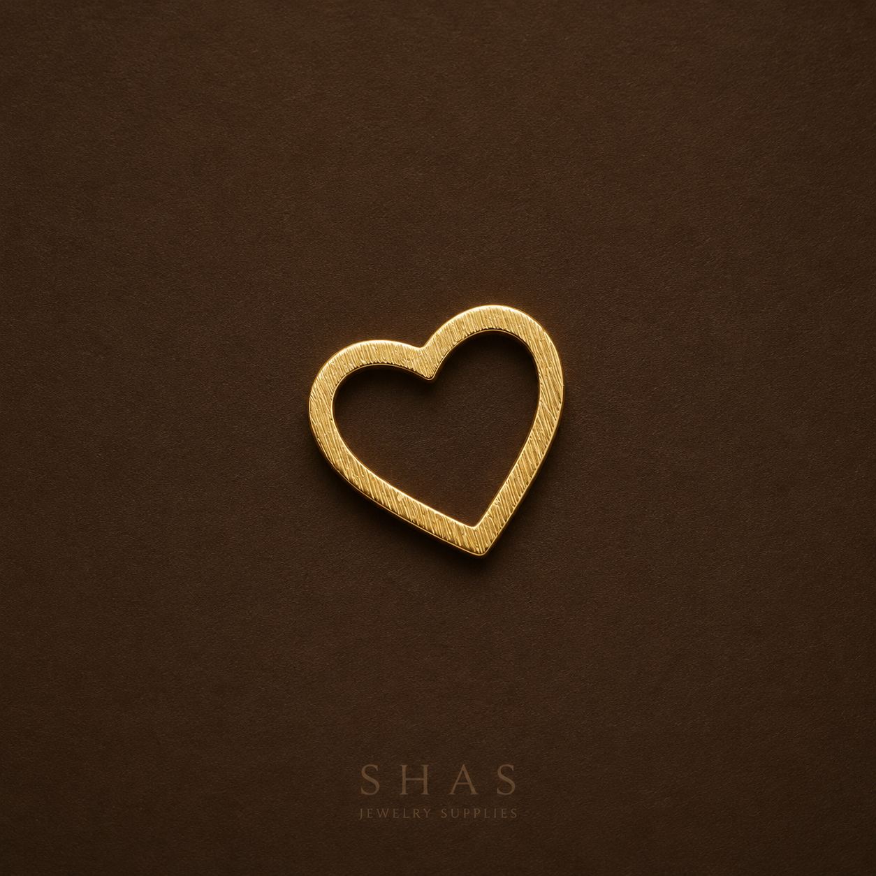 BC01G Heart Textured Bezel charm ( 1 pc ) Raw Brass
