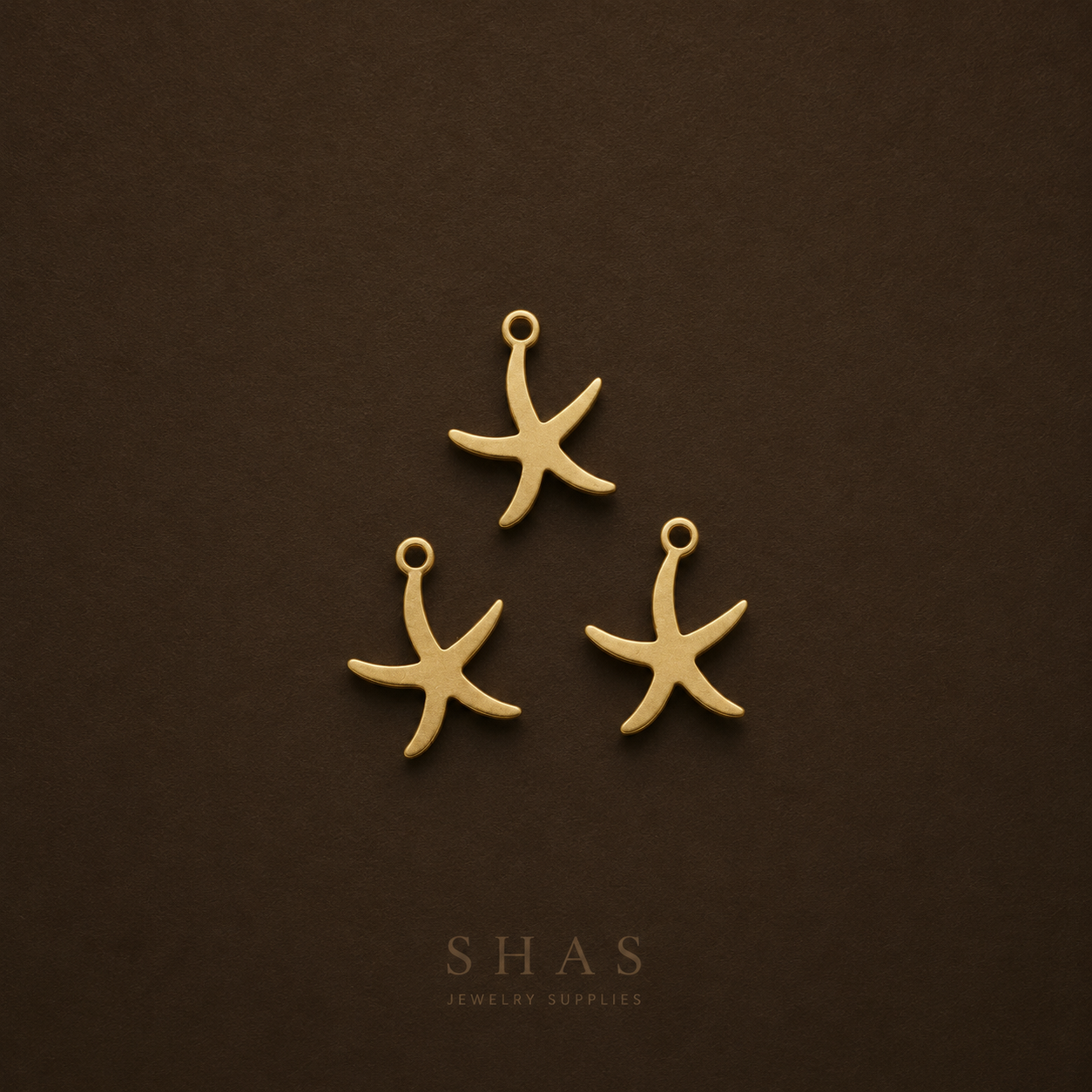 BC01J Tiny Sea charm ( 1 pc ) Raw Brass