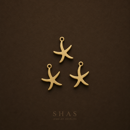 BC01J Tiny Sea charm ( 1 pc ) Raw Brass