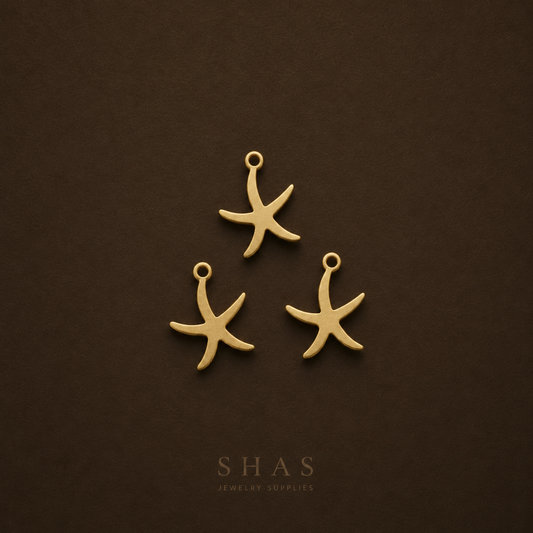BC01J Tiny Sea charm ( 1 pc ) Raw Brass