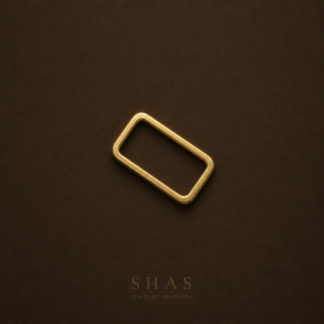 BC01K Rectangle Bezel charm ( 1 pc ) Raw Brass