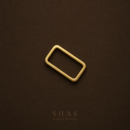 BC01K Rectangle Bezel charm ( 1 pc ) Raw Brass