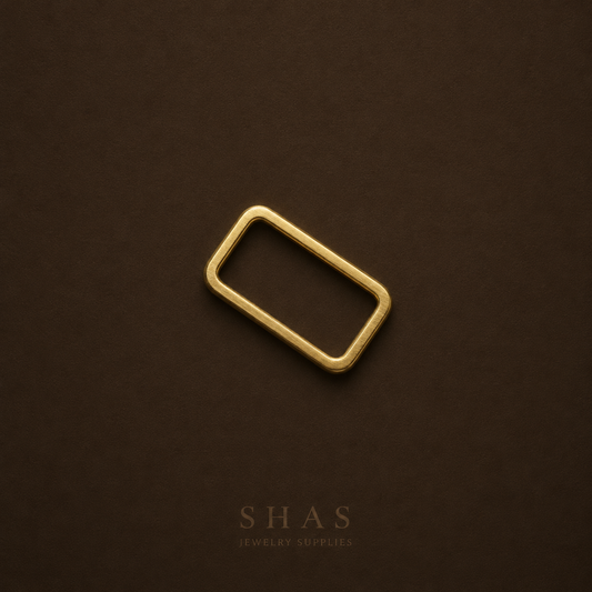 BC01K Rectangle Bezel charm ( 1 pc ) Raw Brass