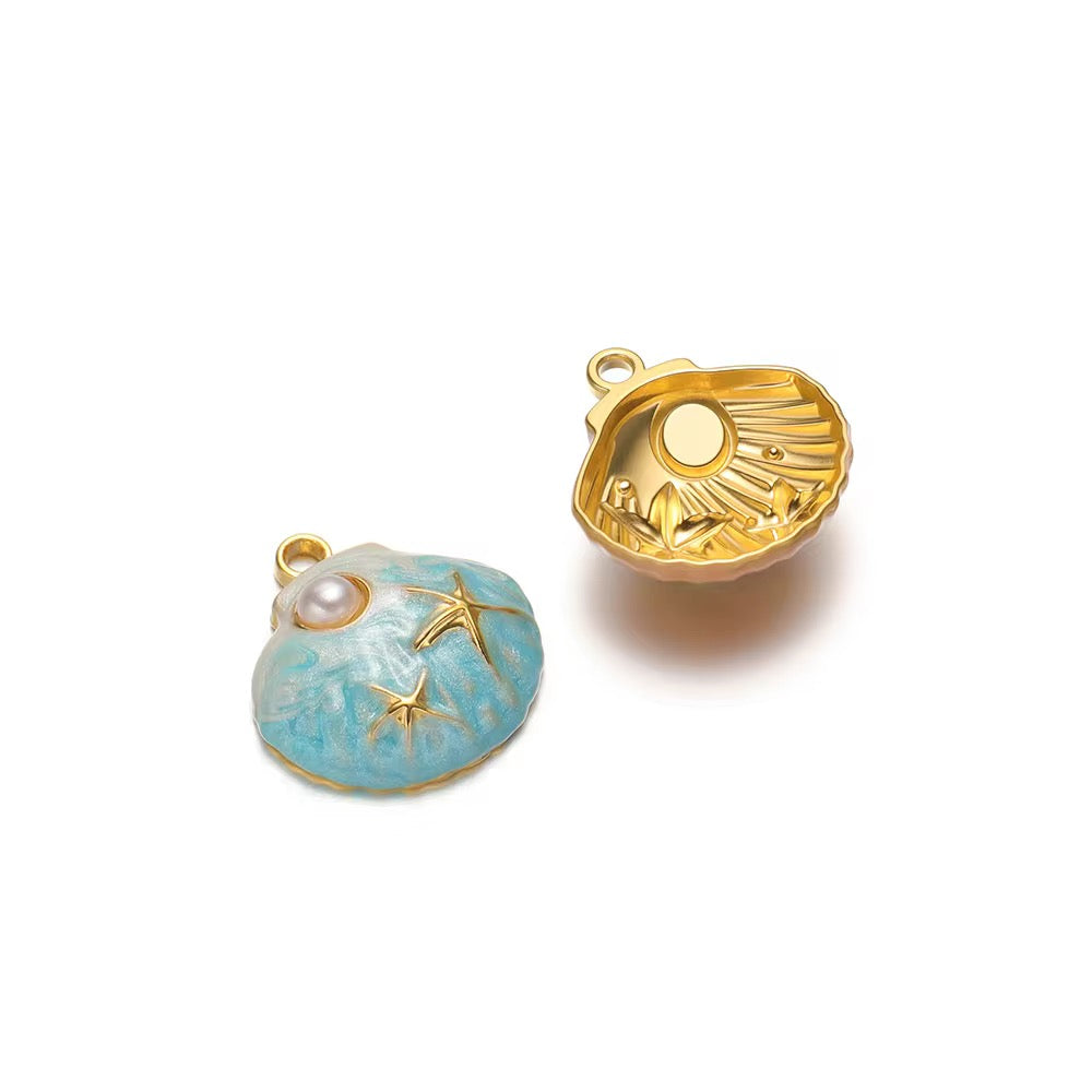 SC17J Shell Ocean charm ( 1 pc ) 18k Gold PVD