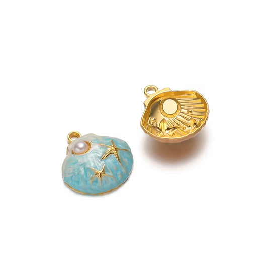 SC17J Shell Ocean charm ( 1 pc ) 18k Gold PVD