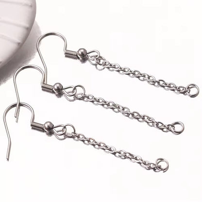 SS 2376 Hooks with drop connector Earring silver plated stainless steel ( 2 pc ) Anti tarnish