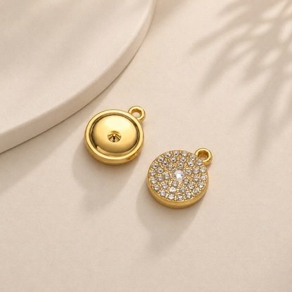 SC17K Round Zircon charm ( 1 pc ) 18k Gold PVD