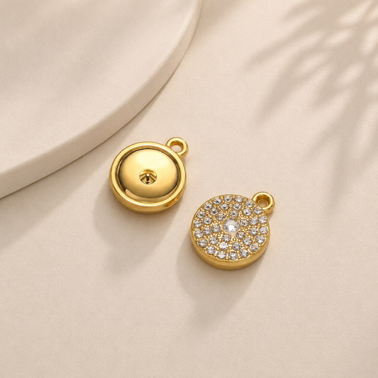 SC17K Round Zircon charm ( 1 pc ) 18k Gold PVD