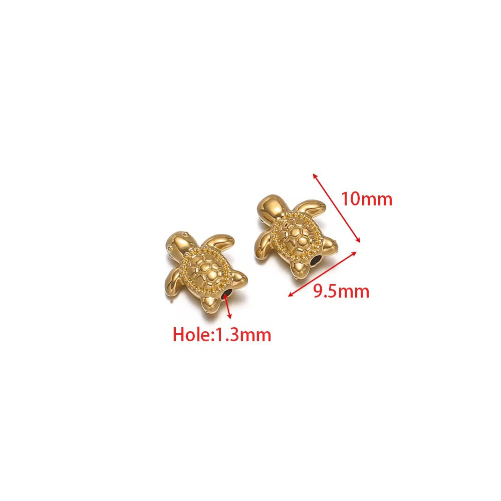 SC17U Turtle Bead charm ( 1 pc ) 18k Gold PVD