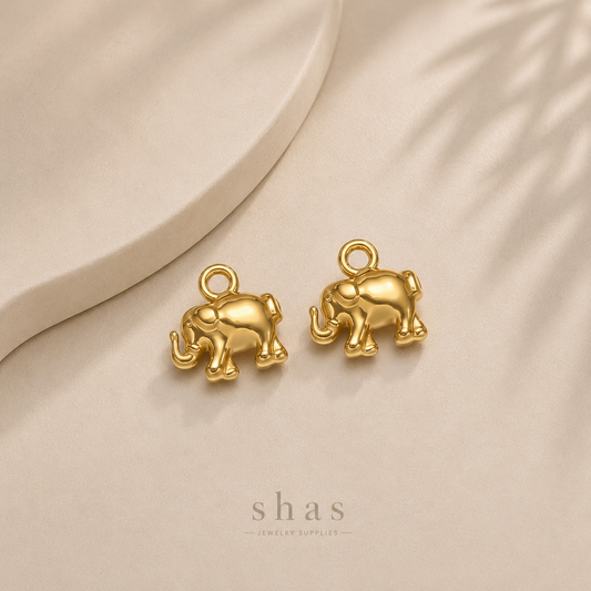 SC17R Elephant Tiny charm ( 1 pc ) 18k Gold PVD