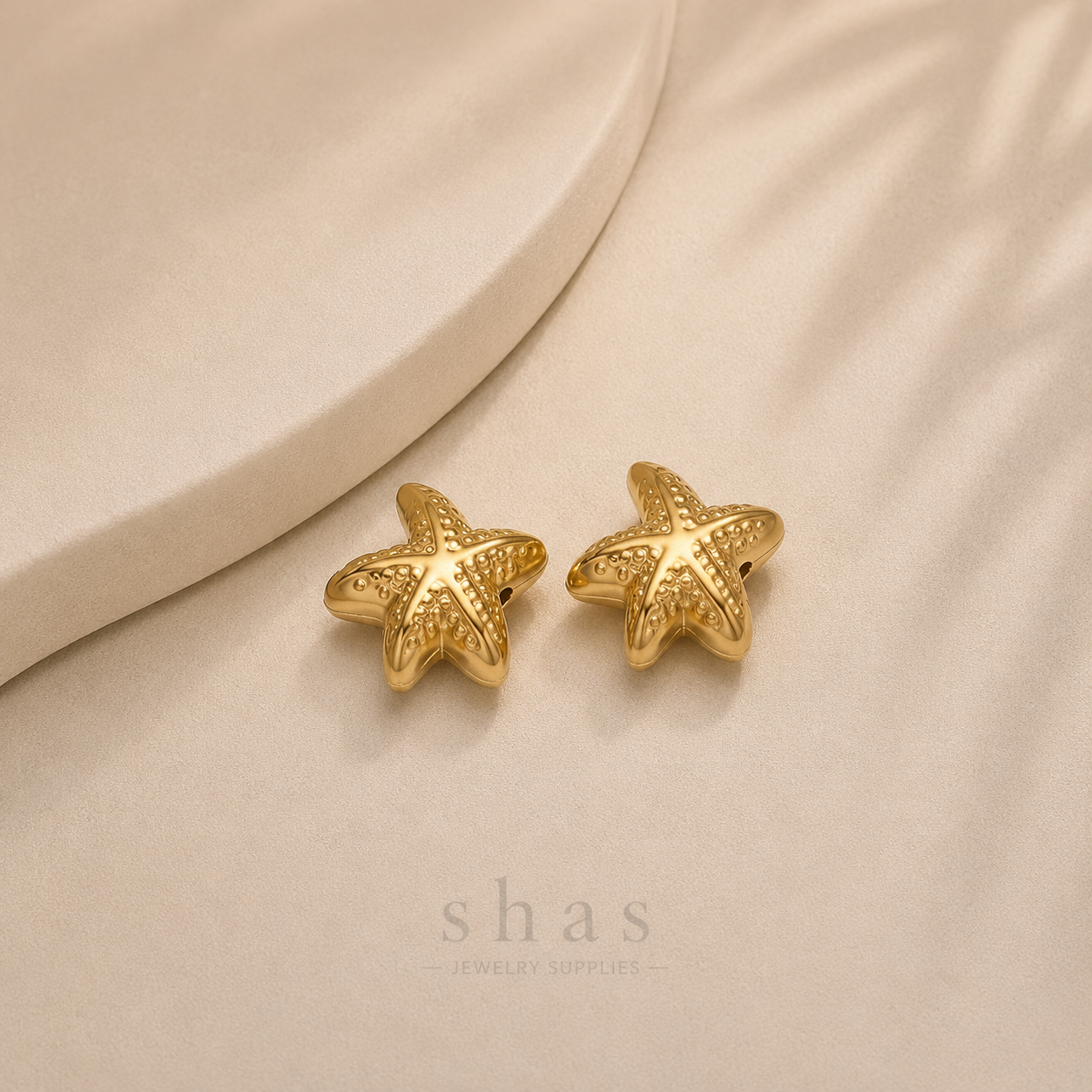 SC17V Starfish Bead charm ( 1 pc ) 18k Gold PVD