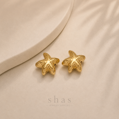 SC17V Starfish Bead charm ( 1 pc ) 18k Gold PVD