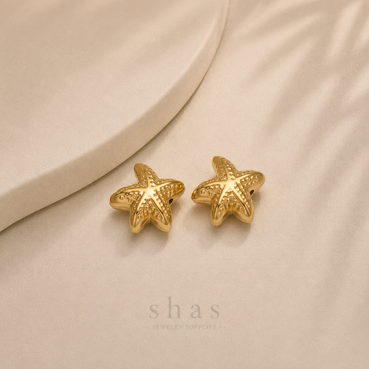 SC17V Starfish Bead charm ( 1 pc ) 18k Gold PVD
