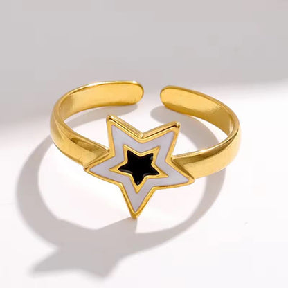 RSJ04G Heart Ring adjustable -18k Gold PVD plated 316 stainless steel - Anti tarnish